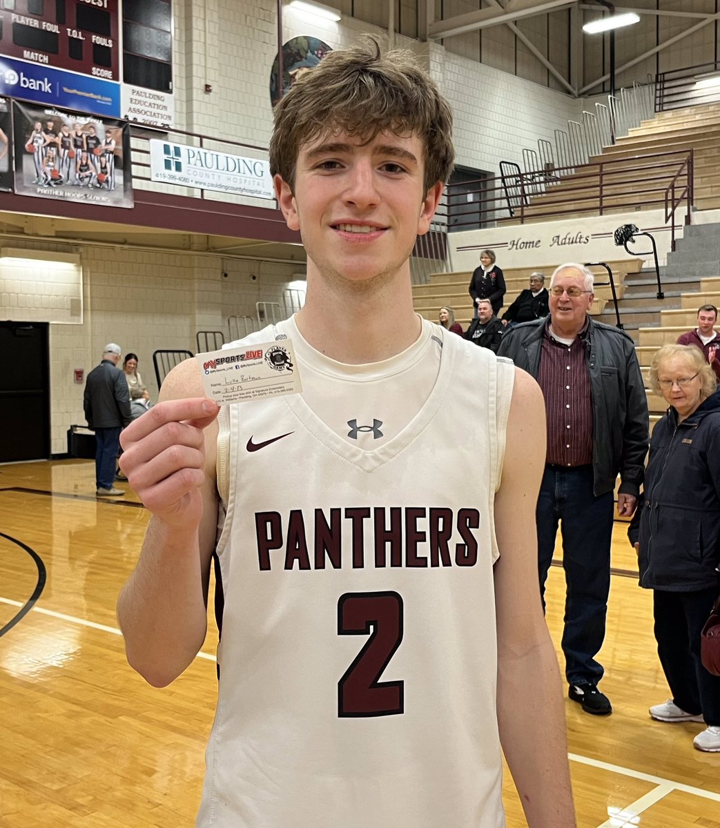 MySports_Live's tweet image. Senior Luke Zartman scored 15 points, burying three triples 🔥 and was extremely active on the defensive end to pick up the Signature Embroidery Player of the Game nomination in a 72-49 win for Paulding 🏀 over Lincolnview, great job Luke! 🙌 #MySports