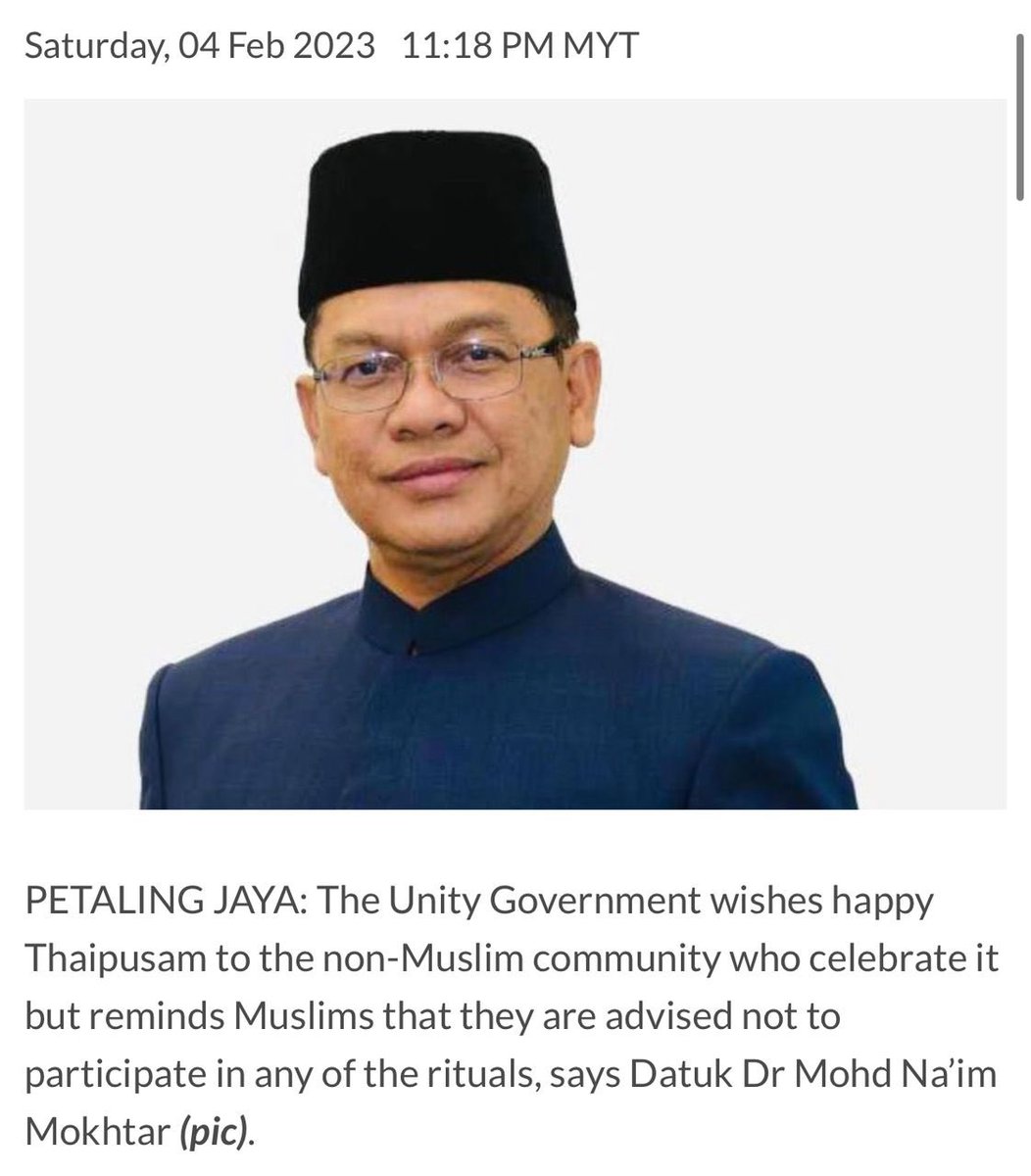 Missing Datuk Seri <a href="/NajibRazak/">Mohd Najib Tun Razak</a> alot during this Thaipusam moments
(missing more after reading news frm Unity Government Religious Affair Minister Datuk DrMohd Na’im Mokhtar
What you try to say?

Indians who voted for new government surely would be more than happy to see this news