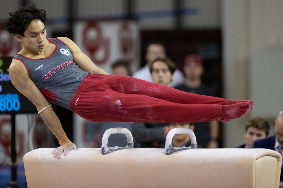 OUDailySports's tweet photo. The #Sooners @OU_MGymnastics team overshadowed Simpson College with a final score of 407.650. Check out our best images of the night:

https://t.co/zFmJyeFDkY https://t.co/h3xGlQOuda