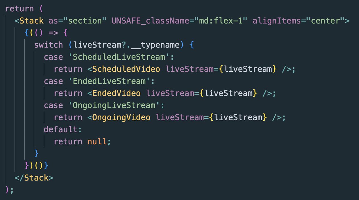 A switch inside an IIFE looks nicer than a fuck tonne of ternary operators imo