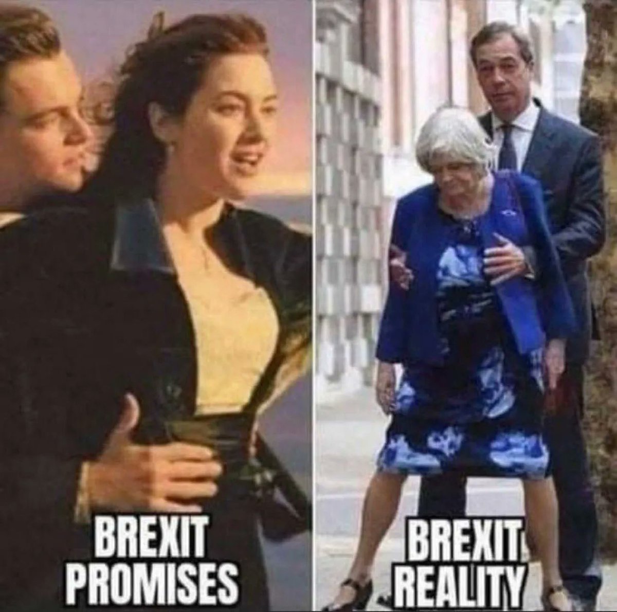 SydesJokes's tweet photo. #BrexitPromises vs #BrexitReality https://t.co/CS1E3PLLns