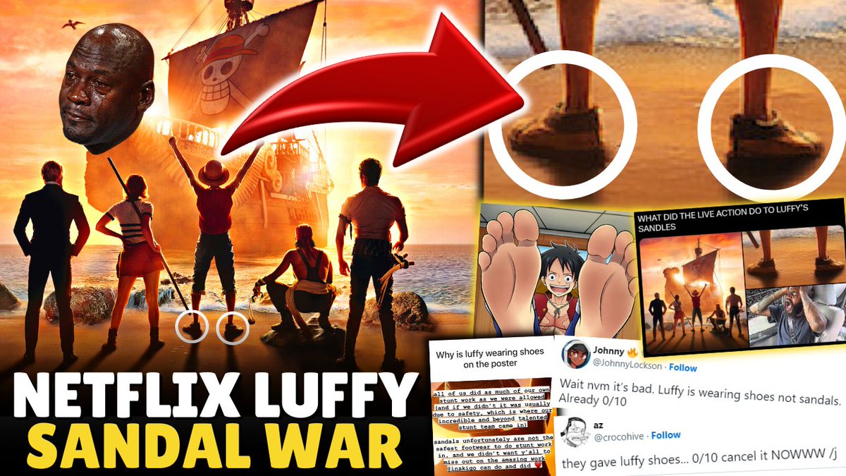 HypeHunterYT's tweet photo. RANT: STOP CRYING OVER LUFFY'S FEET!!!!!! 🚫 #ONEPIECENETFLIX SANDAL WAR 2023

👉 https://t.co/TAd2AGCQpG 👈

#ONEPIECE #ONEPIECEREACTION #ONEPIECE1073 #ONEPIECE1074 #LUFFY https://t.co/v4M1EeE93W
