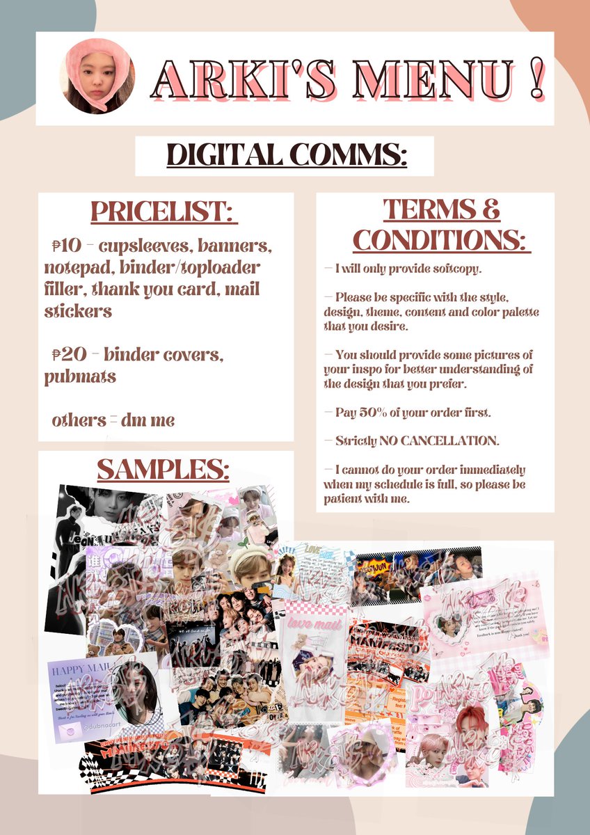 arkreaits's tweet photo. ๐๏ธ #arkomms ; open for digital commissions
๐ฒ samples: https://t.co/7mNkPL8CBL
t. wts lfb ph A5 A4 comms binder cover filler thank you card cupsleeve banner blackpink enhypen treasure itzy aespa ateez stray kids stayc le sserafim seventeen bts txt twice exo loona red velvet ive https://t.co/4c3hPgh5XW
