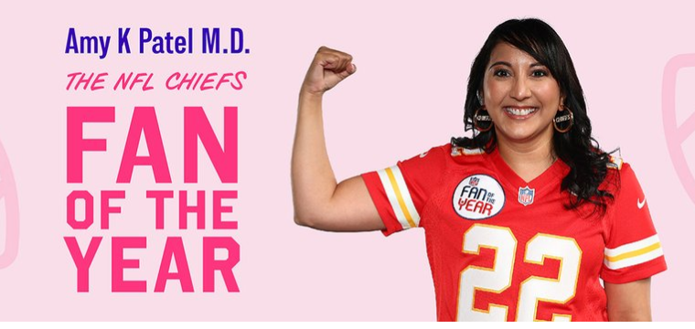 Inside_TheMatch's tweet photo. Join us in voting for Dr. Amy Patel @amykpatel Breast Radiologist;  Asst Professor @umkcmedschool
Chair @ACRRAN &amp; @RADPAC; President @AAWR_org; AE #SoMe @JACRJourna— and a HUGE @Chiefs fan as the NFL Fan of the Year: https://t.co/Oi6i5dnUNd by Feb 8, 2023

#InsideTheMatch https://t.co/kkDeDteVCT