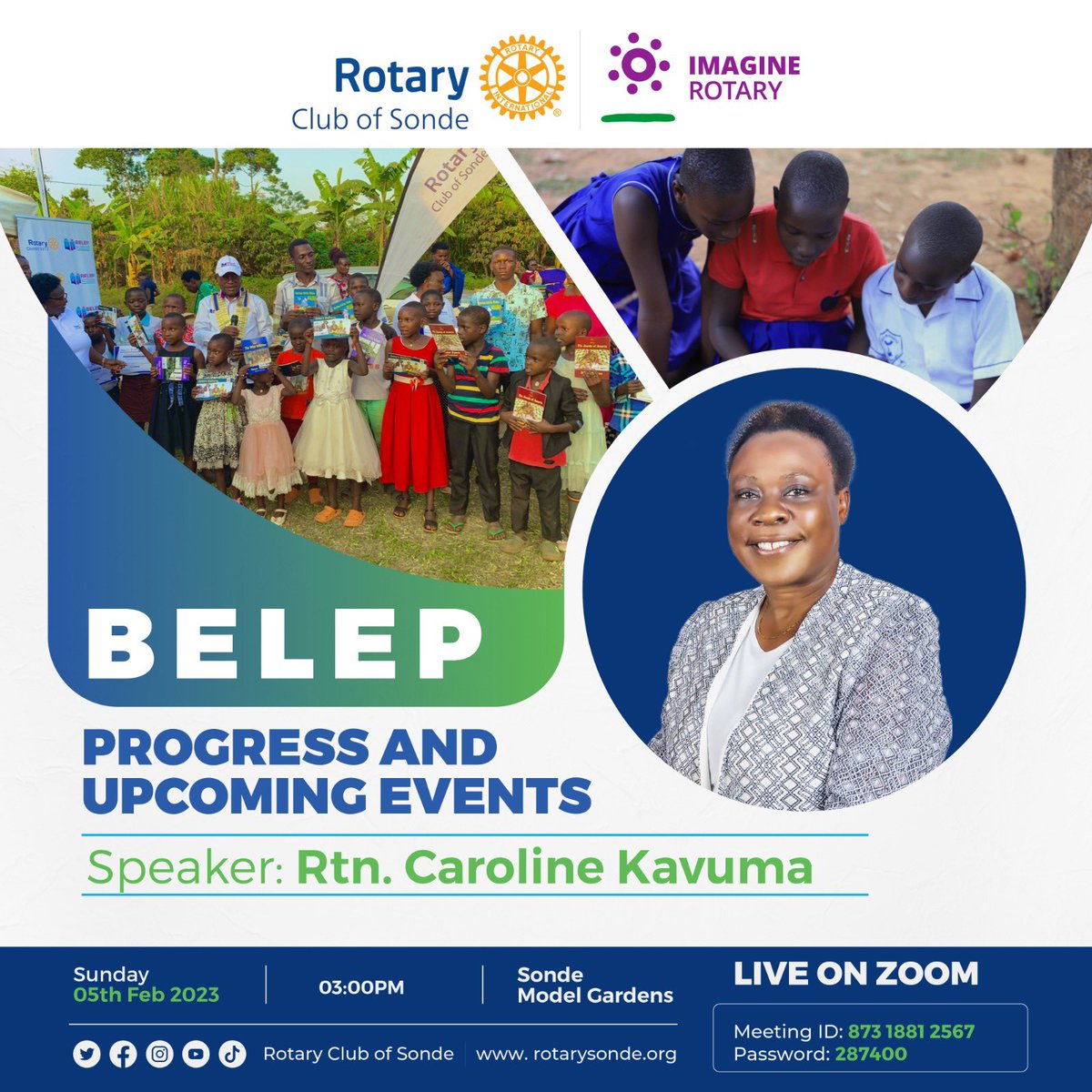 ConnieMagomu's tweet photo. Join me today at @SondeRotary as we get updates about the BELEP progress and upcoming events. 
Come with a friend at the Model gardens Sonde. 
#ImagineRotary https://t.co/zsAho1ZfyZ