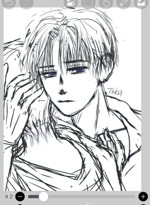 真夜中の落書きラフ画。

 #イラスト  #illustration  #wip 