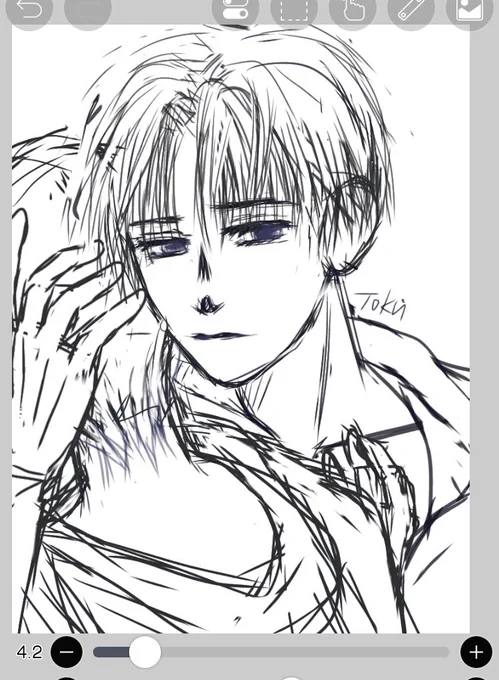 真夜中の落書きラフ画。

 #イラスト  #illustration  #wip 