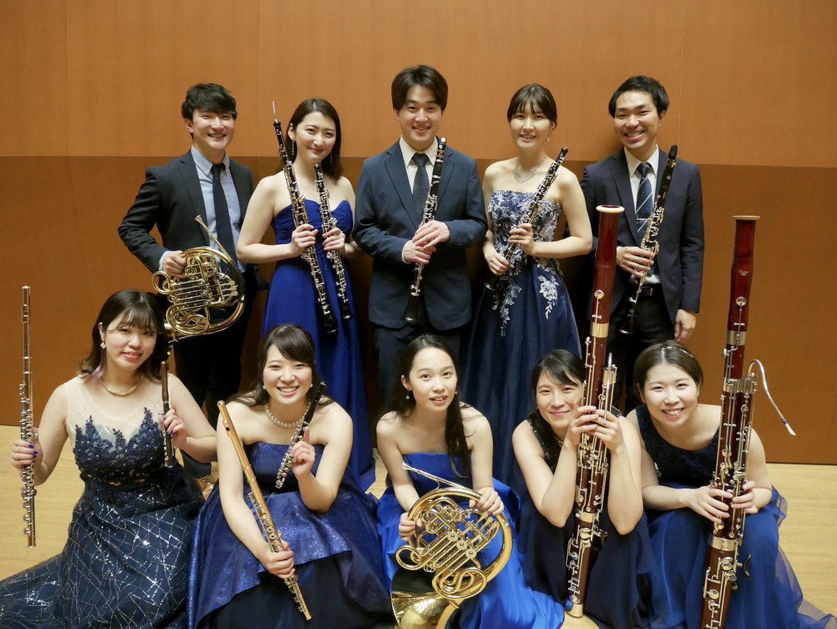 yuria_oboe's tweet photo. 『Azure Winds 4th CONCERT』
昨日無事終演いたしました😊

木管十重奏のオリジナル曲や、吹奏楽・オーケストラの名曲、ジブリ、ディズニー等、盛りだくさんなプログラムをお届けいたしました✨

楽しかった！！達成感！！ https://t.co/OH06QPCOOf