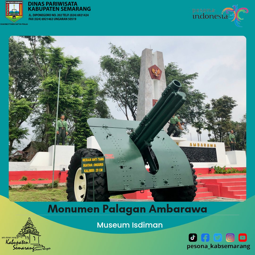 Ungaran_Wisata's tweet photo. Monumen Palagan Ambarawa dan Museum Isdiman yang berada di dalamnya ini, bisa menjadi alternatif buat Sahabat Pesona dan adik-adik yang ingin belajar sejarah di luar ruang kelas.
Pastinya bisa sambil jalan-jalan donk. Nggak bosen kan ya.
Oh ya, sekilas tentang Museum Isdiman: https://t.co/dN98Q1AnxY