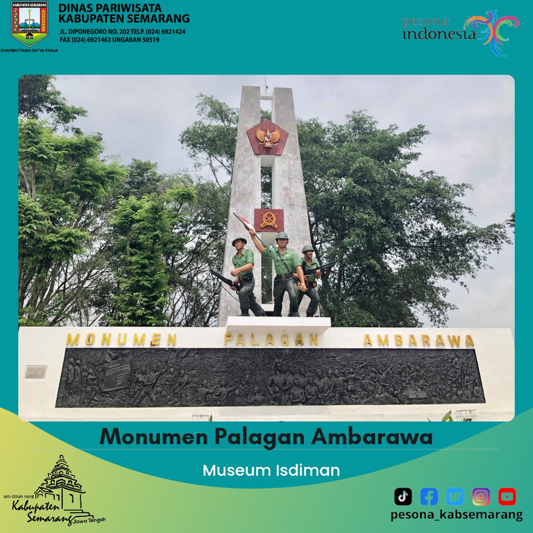 Ungaran_Wisata's tweet photo. Monumen Palagan Ambarawa dan Museum Isdiman yang berada di dalamnya ini, bisa menjadi alternatif buat Sahabat Pesona dan adik-adik yang ingin belajar sejarah di luar ruang kelas.
Pastinya bisa sambil jalan-jalan donk. Nggak bosen kan ya.
Oh ya, sekilas tentang Museum Isdiman: https://t.co/dN98Q1AnxY