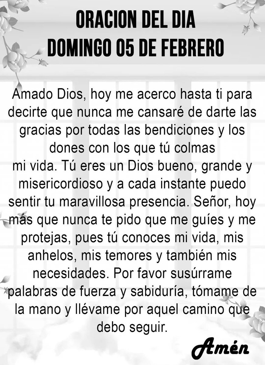 DiosTeBendiga__'s tweet photo. Oración del día domingo 05 de febrero del 2033. https://t.co/X2V5kVWmOm