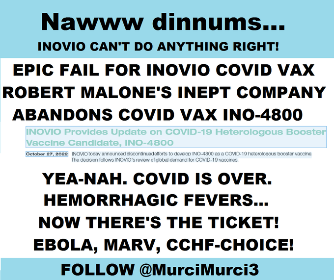 murcimurci3's tweet photo. Hmm. After receiving billions in #US #taxpayer dollars from the #DepartmentOfDefense and every single #DoD sub-agency, greedy #Inovio ditches #covid19 #vaccine effort for #BillGates #Pandemic2 2023 starring #filoviruses/#ViralHemorrhagicFevers (#VHFs)The bloody grift continues.👇 https://t.co/SVCm5bvmSV