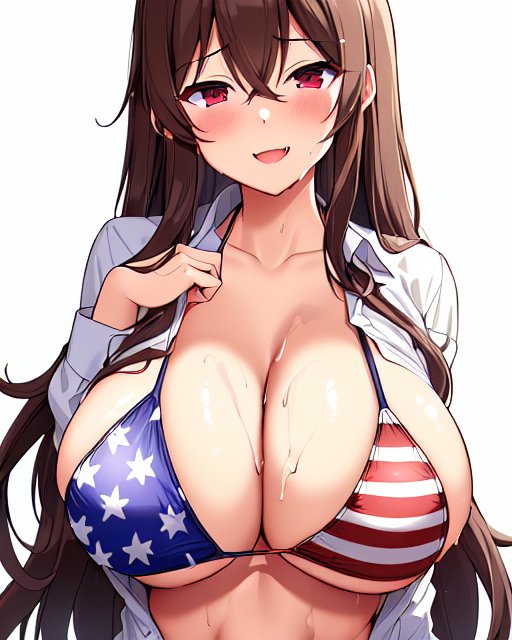 うおっ…!デカパイ星条旗ビキニ…!足柄さんは餓狼だからそっちに行ってしまうのは時間の問題だったのかもしれない… 