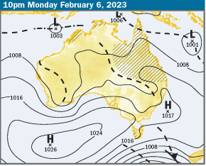 BOM_Qld's tweet photo. Tropical Cyclone Outlook 5/2/2023: Increased risk of a tropical cyclone to develop in the central Coral Sea region by midweek. A direct impact or landfall is not expected at this stage. Find the latest outlook and further info, as required, here: https://t.co/EqxUzIY5Xg https://t.co/snsFBBiTMa
