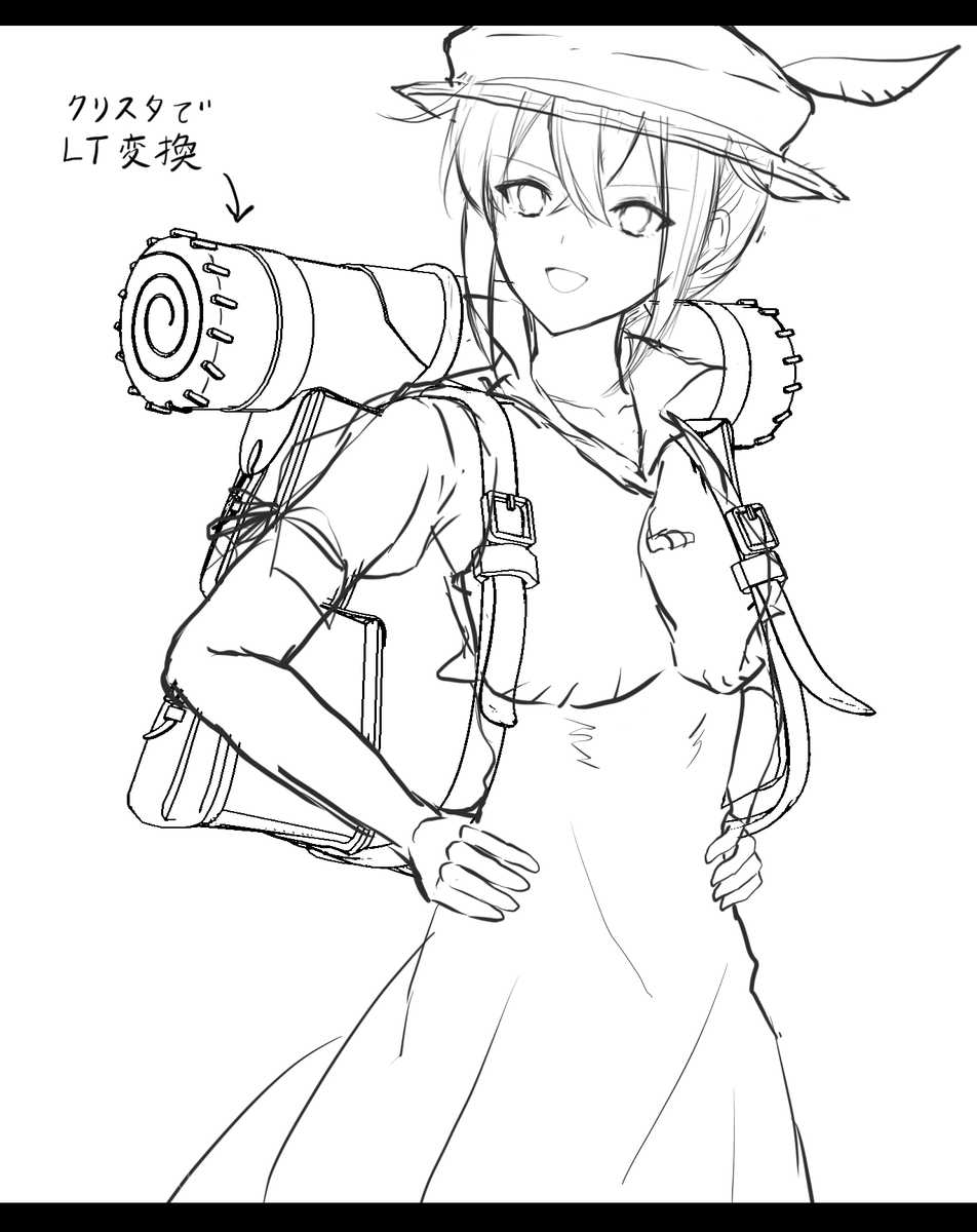 トレサの作画を楽しようと帽子＆カバンのモデリングをしました。