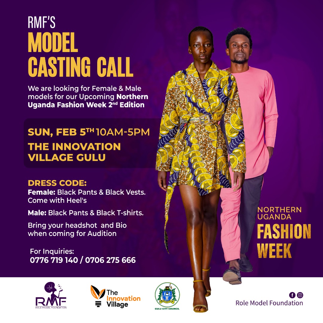 ProDanty's tweet image. It's going down today #RMF #ModelCasting at The Innovation Village (10am-5pm).
#NorthernUgFashionWeek @GuluVarsity @AnenaAjura @mtnug @MegafmGulu @UgTourismBoard @CapitalFMUganda @943qfmlira @melissa_mpenzi @Moshug2561 @ProDanty