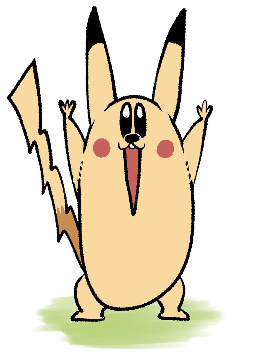 pikachu solo pokemon (creature) no humans open mouth white background standing full body  illustration images