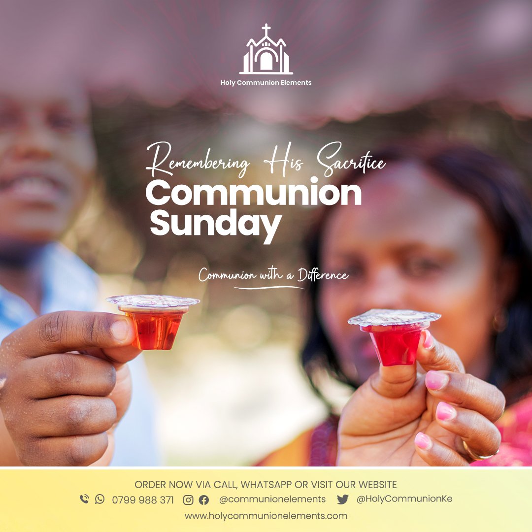 HolyCommunionKe's tweet photo. #holycommunionsunday
Do this in remembrance of me.
.
.
.
#CommunionWithADifference #holycommunion #safecommunion #CommunionSunday #worship #sunday #christ https://t.co/wJYIjRxQ7v
