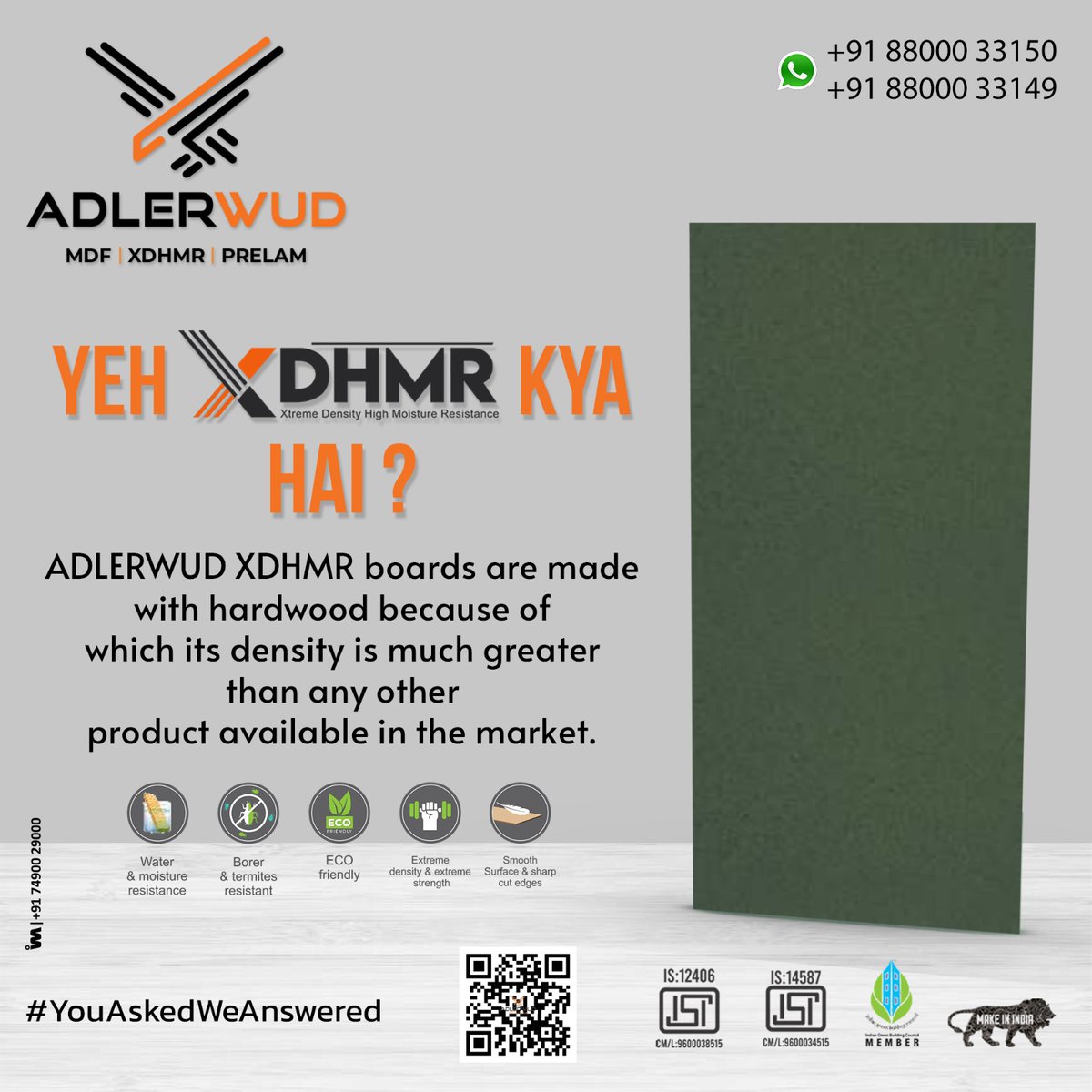 ibais_wooden's tweet photo. ADLERWUD®🦅
Manufacturers of
Interior & Exterior MDF
CARB E0 & XDHMR®
Pre-Laminated Boards
ADLER WOOD INDIA PVT. LTD.
For enquiry via WhatsApp click:
https://t.co/7mJdCz4kPU
Marketing & Sales Head-
+91-88000-33149
Gunjan Verma
#mdf #hdf #prelam #xdhmr #laminates
.
@adlerwud https://t.co/S96cRAy9PA