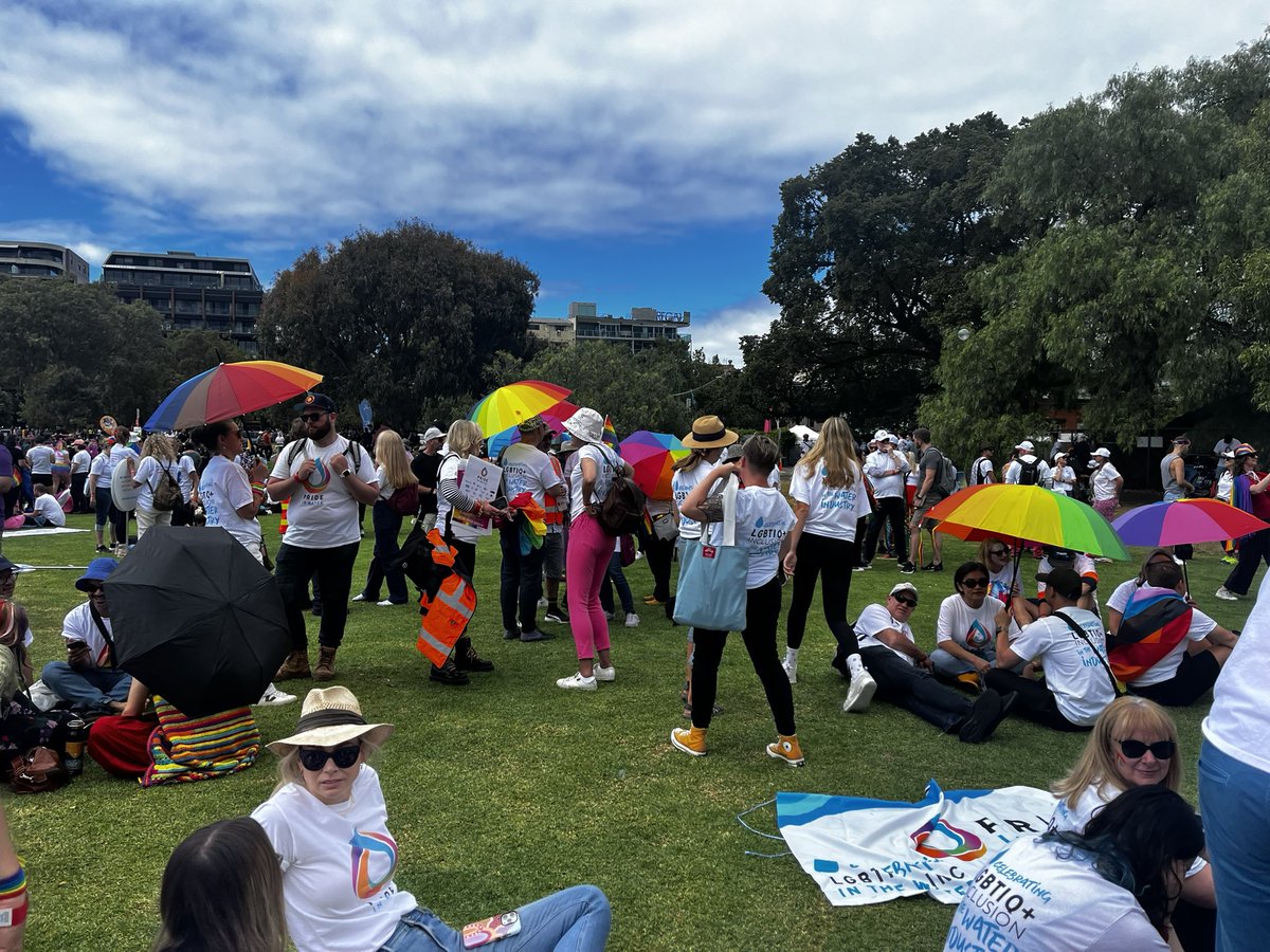 VicWater_'s tweet photo. We had a great day amongst the sea of rainbow 🌈 today celebrating diversity in our community. 💜💙💚💛🧡♥️ https://t.co/683V5gDdOk
