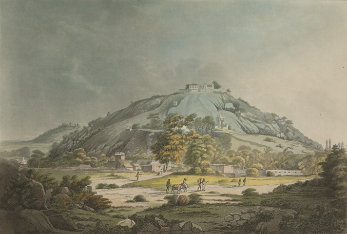 This painting is from the year 1793. It shows the famous hill shrine of Moula Ali. Today is the birthday of Moula Ali. #Hyderabad #MoulaAli