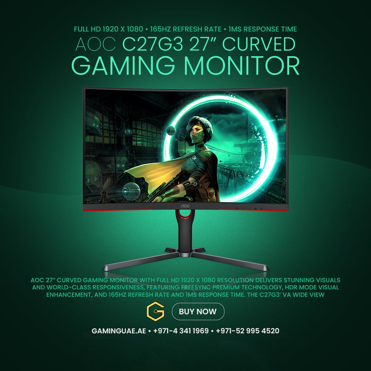 Gaminguae_ae's tweet photo. AOC C27G3 27 Inches G3 Full HD 165 HZ Curved Gaming Monitor in UAE
#gaminguae #aoc #c27g3 #curved #gaming #monitor #uae

For more details visit
https://t.co/DyGm6M4q5c https://t.co/I0rYfTifTq