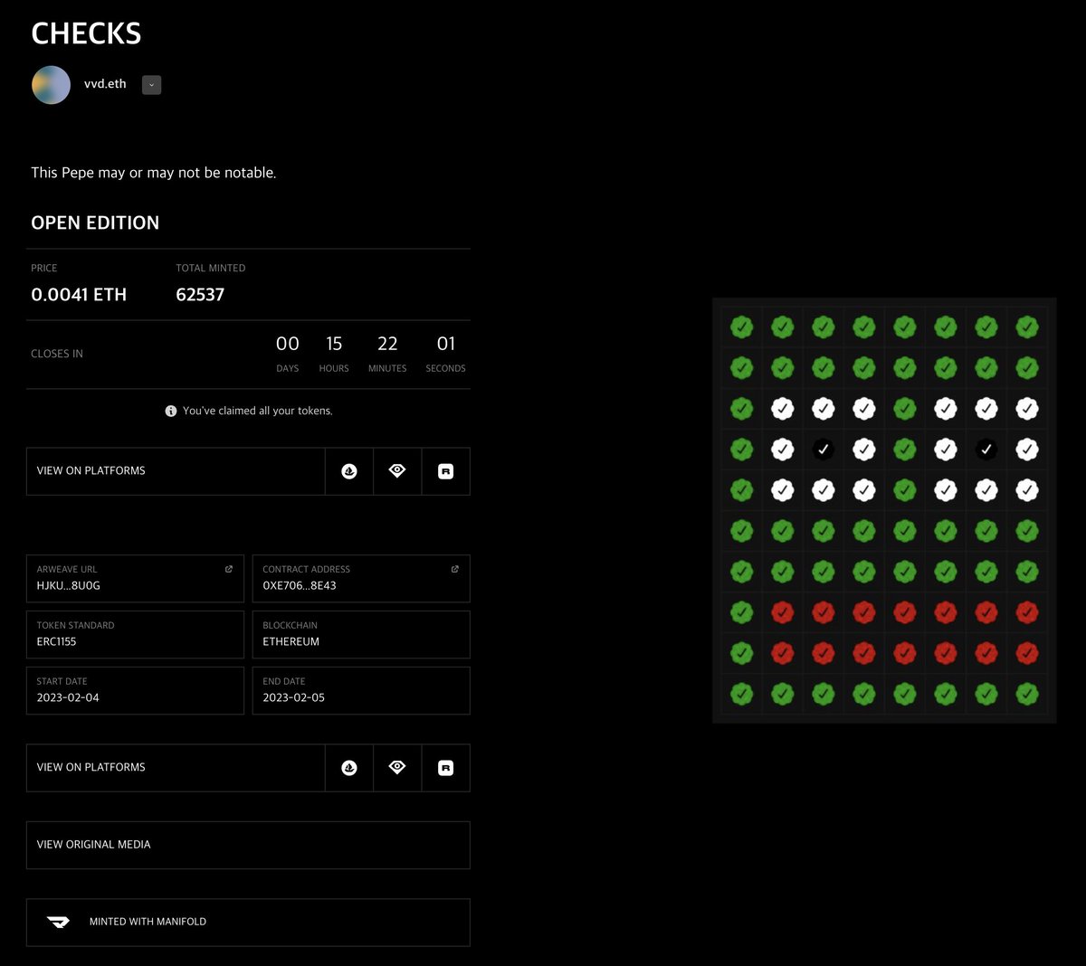 stabullcoin's tweet image. I got 100 checks - vvd edition 🐸 @Vince_Van_Dough @jackbutcher 
#checks #fakerare #pepe