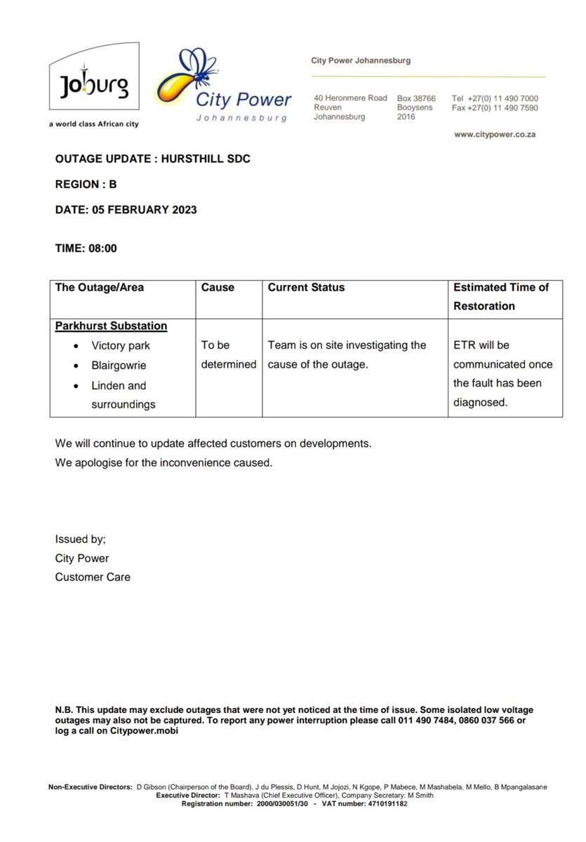 CityPowerJhb's tweet image. #JoburgUpdates 
#ParkhurstUpdate

Technicians are on site busy investigating ^KM