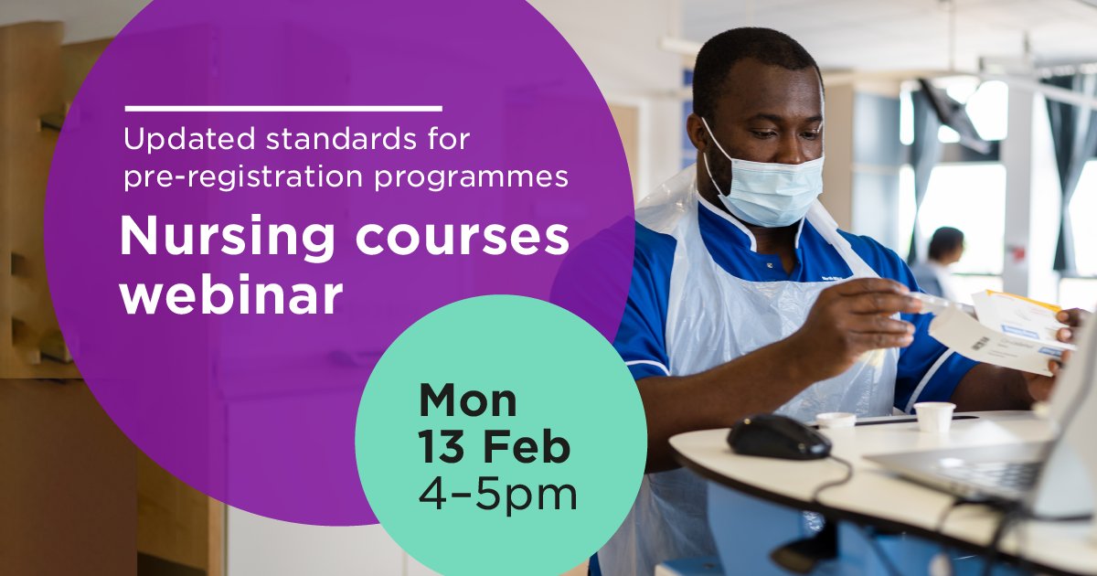 nmcnews's tweet photo. 📢 Are you a #nursing educator?

Join our webinar about our updated standards for pre-registration nursing programmes 

📅  Mon 13 Feb @ 4pm

Sign up now 👇
https://t.co/bT3YMCY818 https://t.co/jnvPNcJn6x