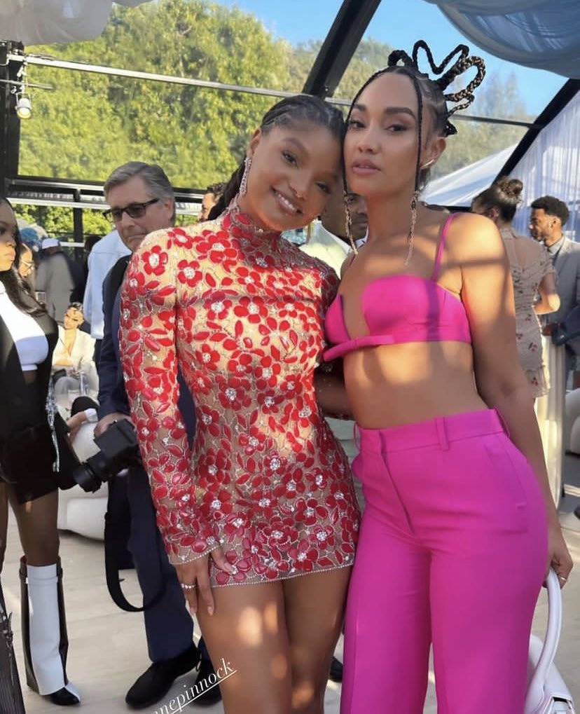 PopTingz's tweet image. Halle Bailey and Leigh-Anne Pinnock look great at the Roc Nation Brunch.