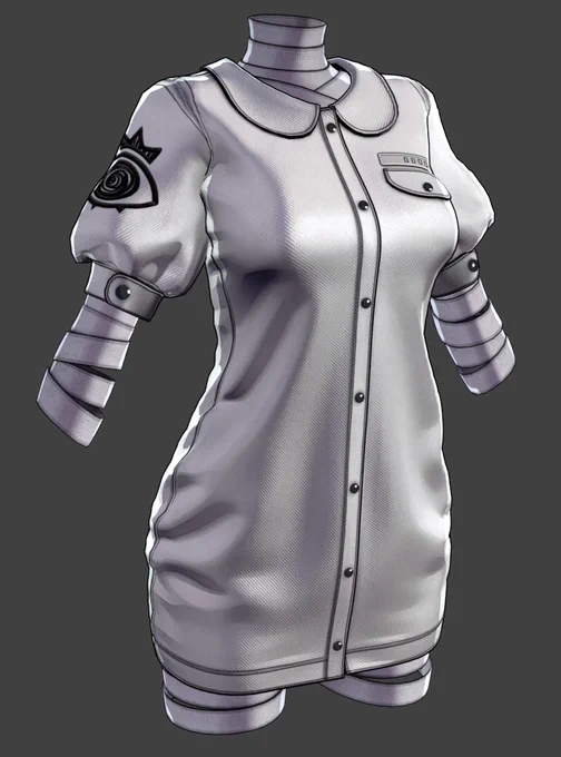 Hope y'all like my shirt, am very fashion focused in the abandoned hospital with my peter pan collar. #vtuber 