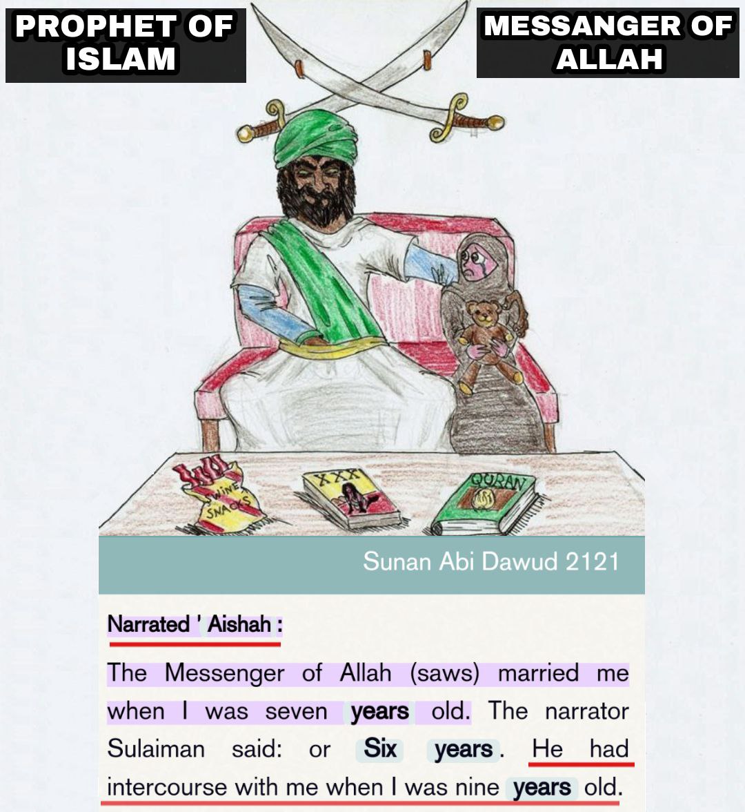#ExMuslim
#ExMuslimOnYoutube
Pedophile prophet Muhammad justice for Aisha 😔🙏