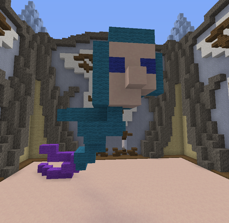kitestruggles's tweet photo. theo's mermaid in build battle vs iris's reindition https://t.co/loXguww8P3