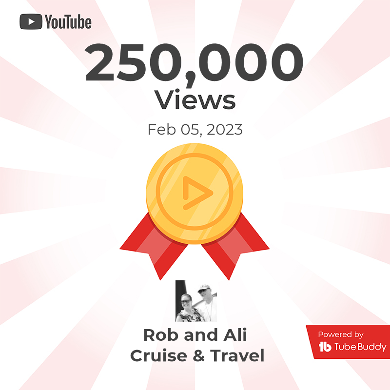 RobandAliCruise's tweet photo. Today we reached a major milestone of a quarter of a million views. Our thanks to everyone who has helped us on our way to this incredible number. https://t.co/drqOBCaItn