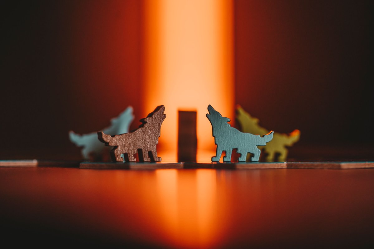 BoardGameGhee's tweet image. I am absolutely floored by these shots of @Pandasaurusgame #TheWolves by one of my closest friends, @CameronThomsen who is one of the best photographers I know! @StoicHamster ...you seein' this? #boardgamephotography #boardgames #awoo