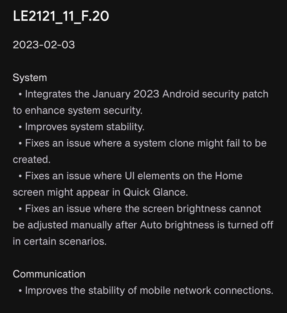 Liandrium's tweet image. Oxygen OS 13 F.20
Does anyone know if this build is safe? Recently OnePlus has revoked the F.19 because it was bricking devices.
#oxygenos #oneplus9pro #android13