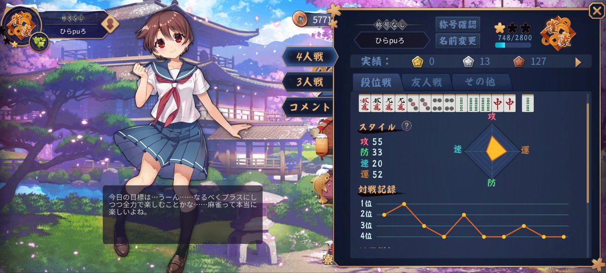 雀魂打つとラスる…………
これは楽しくない…………………orz
ラス取るミス無いやろ( `_ゝ´)！！
#雀魂
#麻雀