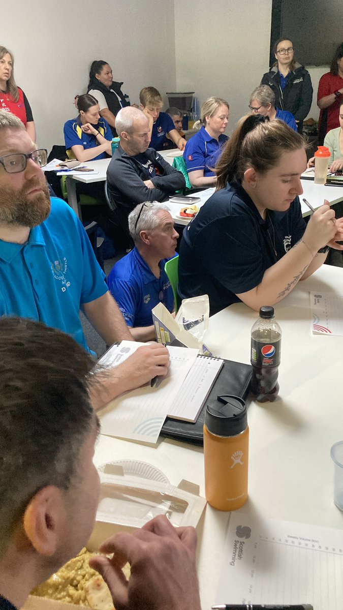 SASANorth's tweet photo. Packed room of coaches for some discussion with National Coach @eyerite here at the @SASANorth and @SASAMidland Age Group Championships.  @PatMileyH2O squeezing into the room by sitting on the floor! https://t.co/xuJcDNjZV7