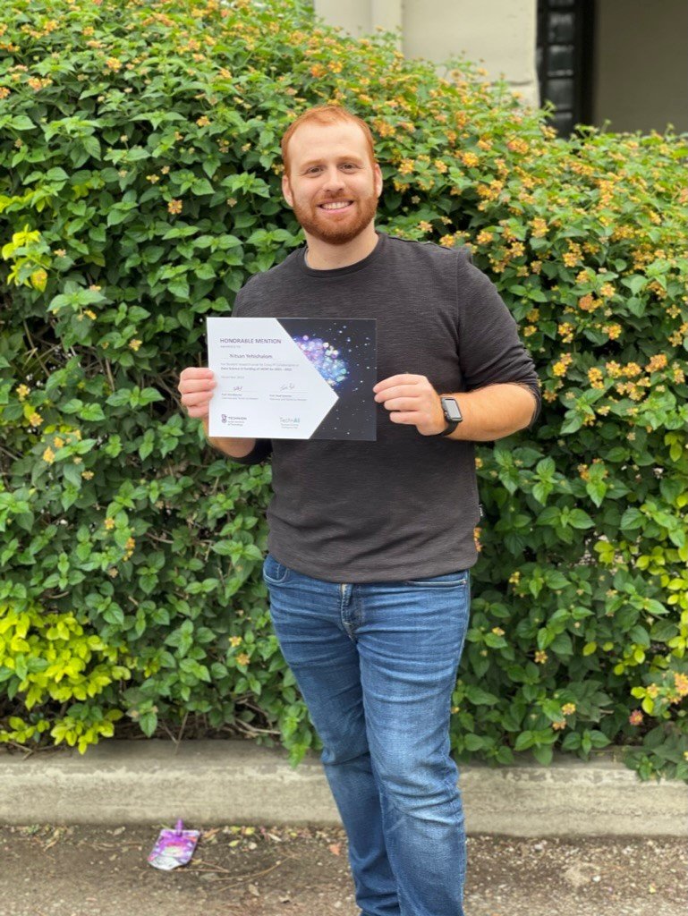 Congratulations to <a href="/BertaEliad/">Berta Eliad</a> and <a href="/NitsanYeh/">Nitsan Yehishalom</a> for the Student research prize for Cross-PI Collaboration in Data Science in funding of PBC (VATAT) for 2021-2022