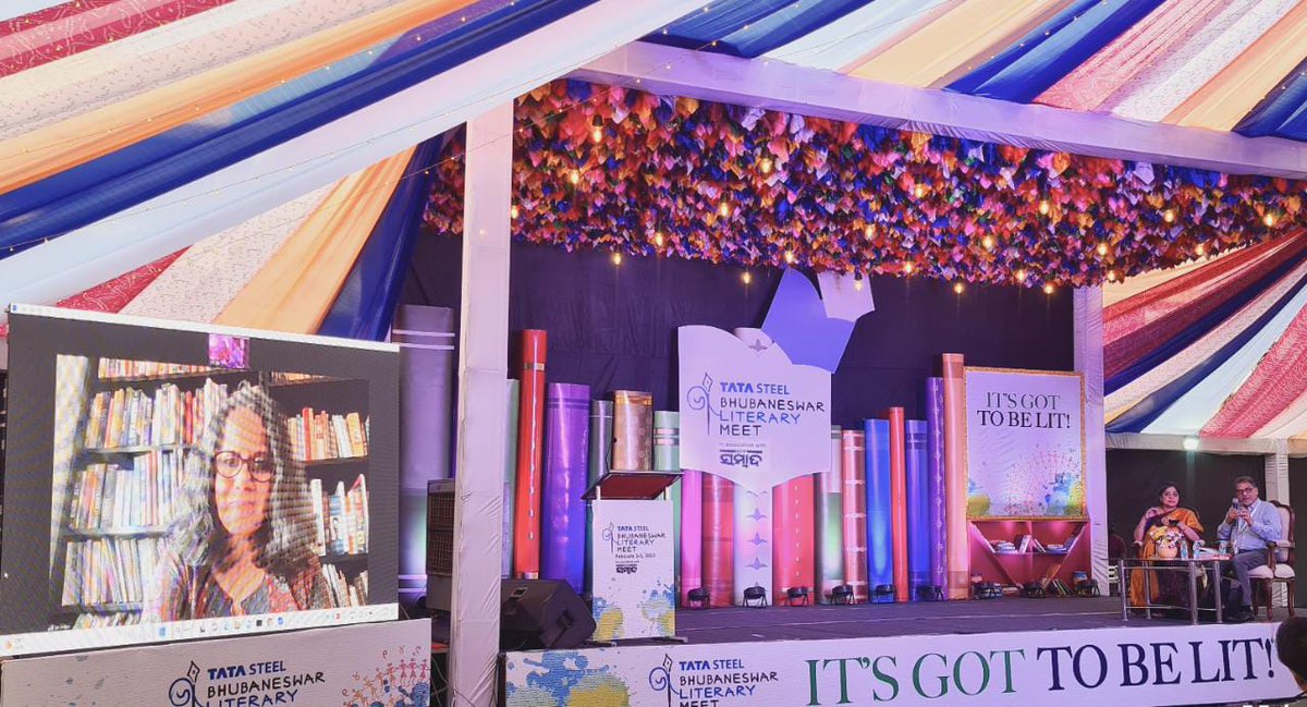 TataSteelBLM's tweet photo. 'The utter magic of utter nonsense', Ft.
Sumanyu Satpathy and Anushka Ravishankar in conversation with Malavika Banerjee
.
#bbsrlitmeet #Bhubaneswar #books #writer #booklover #author #literature #event https://t.co/AEnrEtMrjJ