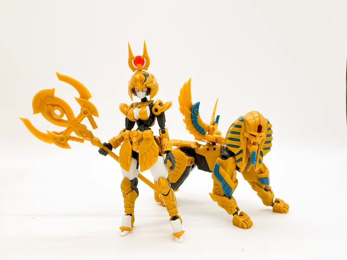 アーマードパペット イシスかわいい。スフィンクスの色分けが良くて素組でも十分だ。 