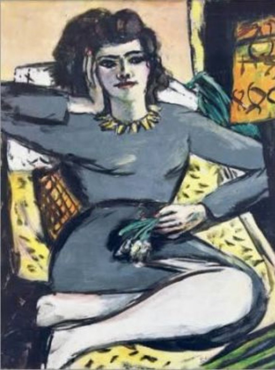 Letnapark's tweet photo. #Mathilde Beckmann, von #Kaulbach, genannt #Quappi *5.2.1904 München – 30.3.1986 Jacksonville FL

[#MaxBeckmann, Quappi mit Butchy; Rose Quappi; Quappi im grünen Jumper; Ruhende Frau, 1940-44] https://t.co/JBgw2sqxK2