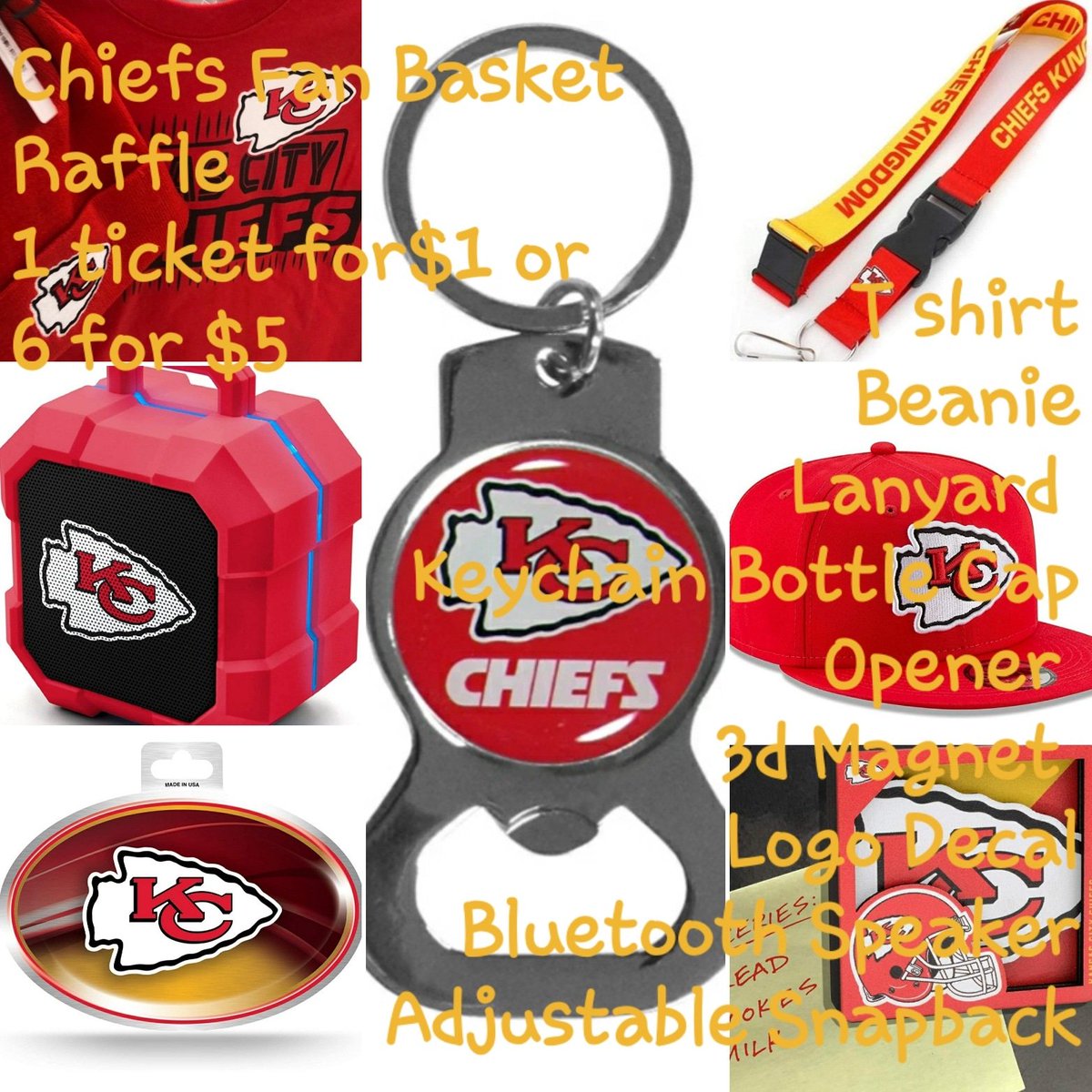 Who's a Chiefs Fan & excited they're headed back to the Super Bowl? ❤💛❤💛

Hypesquad has a fundraiser for you! Gift basket full of Chiefs stuff! Tickets are 1 for $1 or 6 for $5. 

❤💚 #ItsGreatToBeAScot