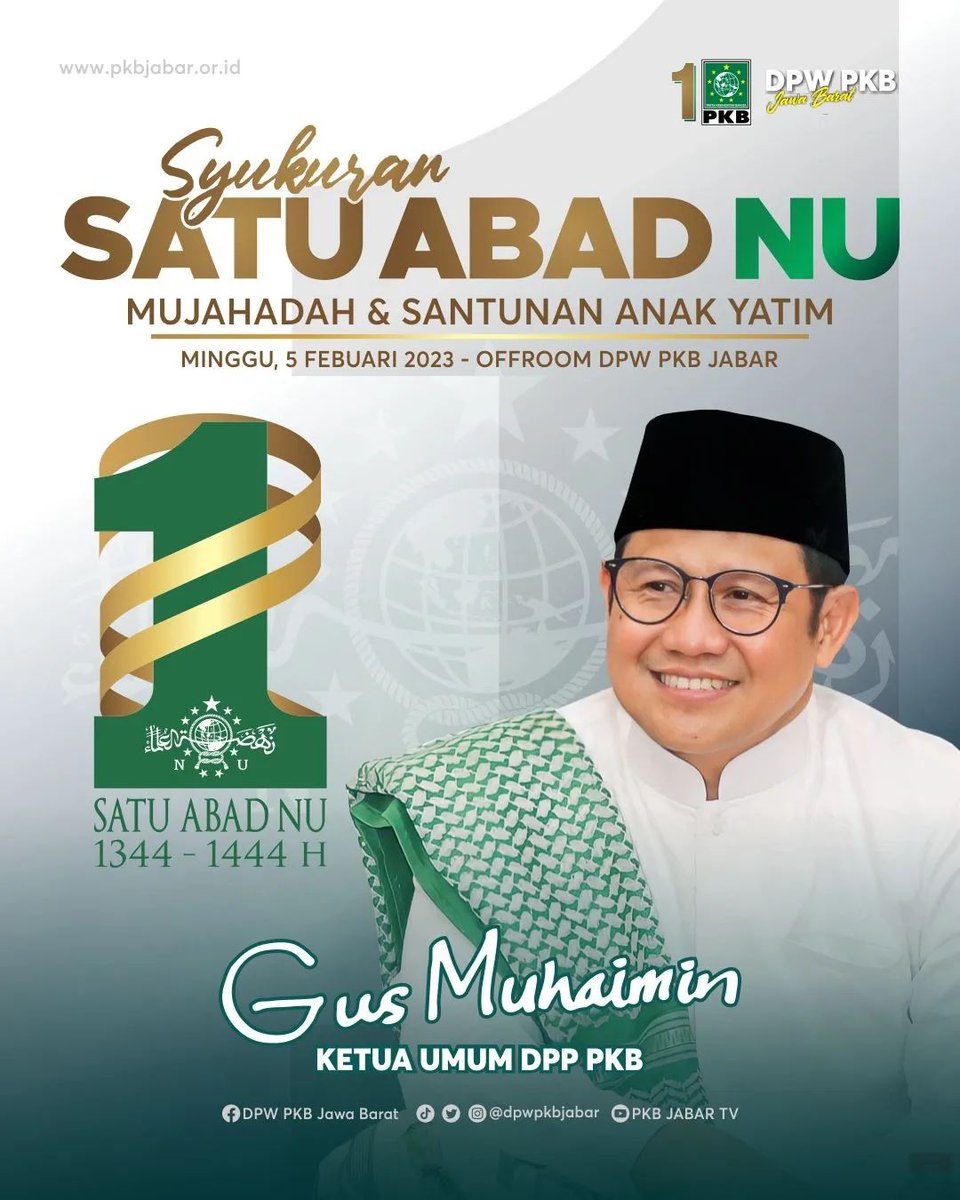 Syukuran Satu Abad Nahdlatul Ulama 

#nahdlatululama #1abadnu #GusMuhaiminPresiden2024 #GusMuhaiminCapresNU 
#Sumedang #SumedangMakalangan 

<a href="/cakiminow/">A Muhaimin Iskandar</a> 
<a href="/dpp_pkb/">DPP PKB</a> 
<a href="/dpwpkbjabar/">DPW PKB JABAR</a> 
<a href="/syaifulhooda/">Syaiful Huda</a> 
@ajam_acep_jamaludin 
@didi_suhrowardi 
<a href="/udad78/">GeertBryden Iwasaki</a>