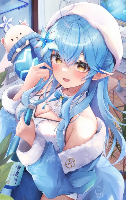 「雪民さん、一緒に飲も～(・・?」#LamyArt  #雪花ラミィ 