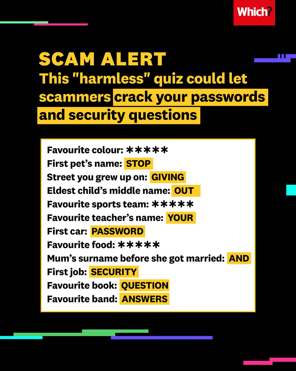 ⚠️SCAM WARNING | These quizzes might seem like harmless fun but they could put you at risk of identity theft. You could be handing over a treasure trove of personal information to fraudsters.
