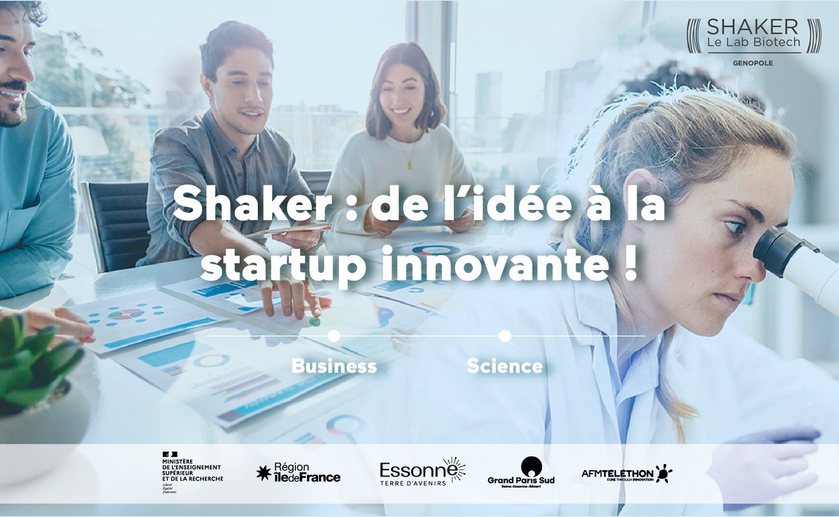 Genopole's tweet photo. #ShakerLabBiotech 🧑‍🔬
Vous rêvez de créer votre #startup dans le domaine de la #biotech ? Shaker vous offre l'opportunité de réaliser ce rêve ! ✔ 
Devenez #bioentrepreneur et faites grandir votre projet en startup. 
Dernier jour pour vous inscrire ➡ https://t.co/v7SwMIyb86 https://t.co/9fYhOqVsCL