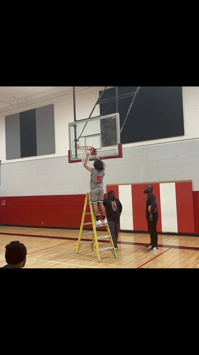 arbiejames's tweet image. Our son Latrevious #5. 
Net cutting ceremony and senior night pics.  Oakville Acorns League Champs &amp;amp; 1 seed going into districts Feb 15-17.  #districttitle #statetitle