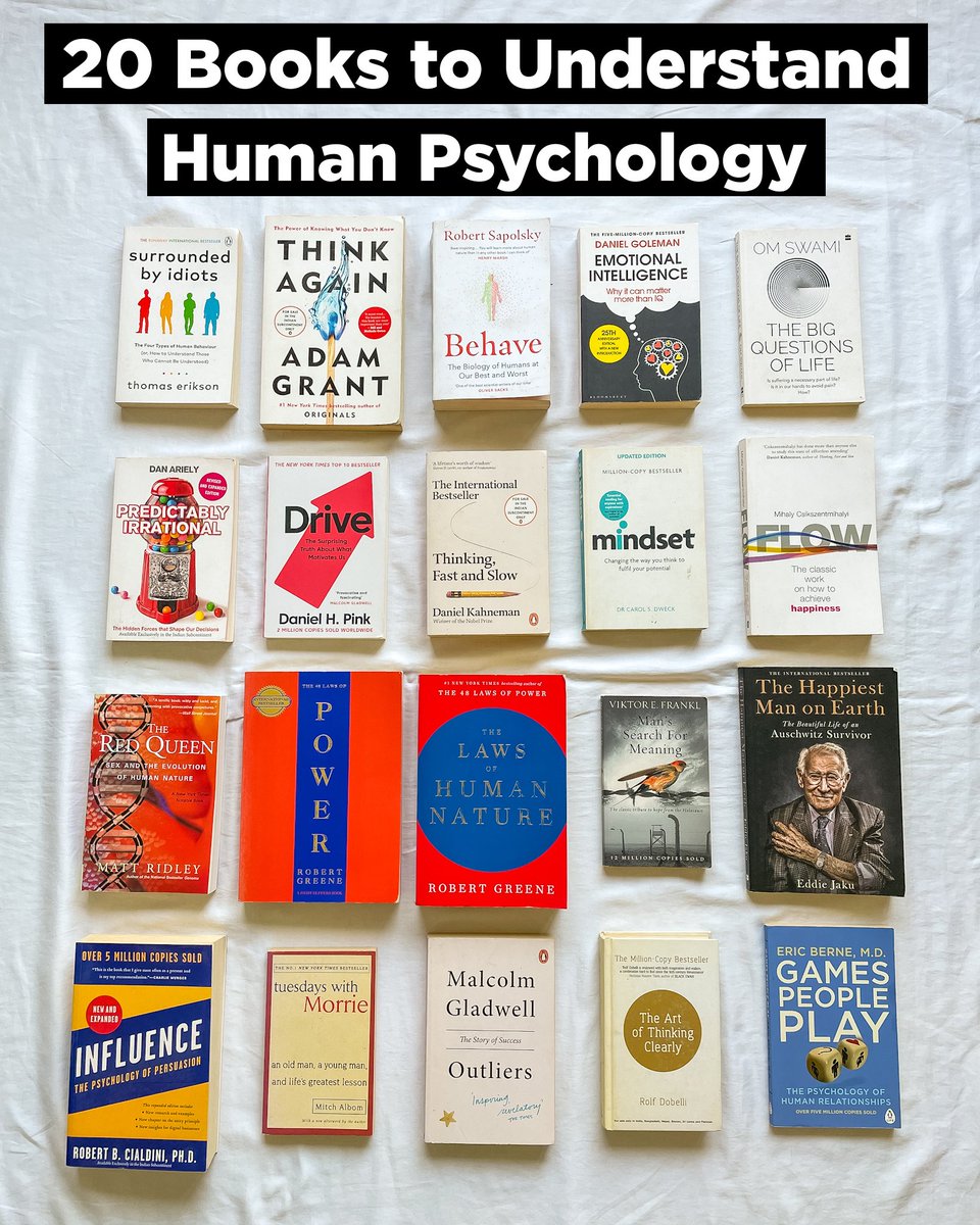 librarymindset's tweet photo. 20 Books To Understand Human Psychology https://t.co/s5TBOLKfHT