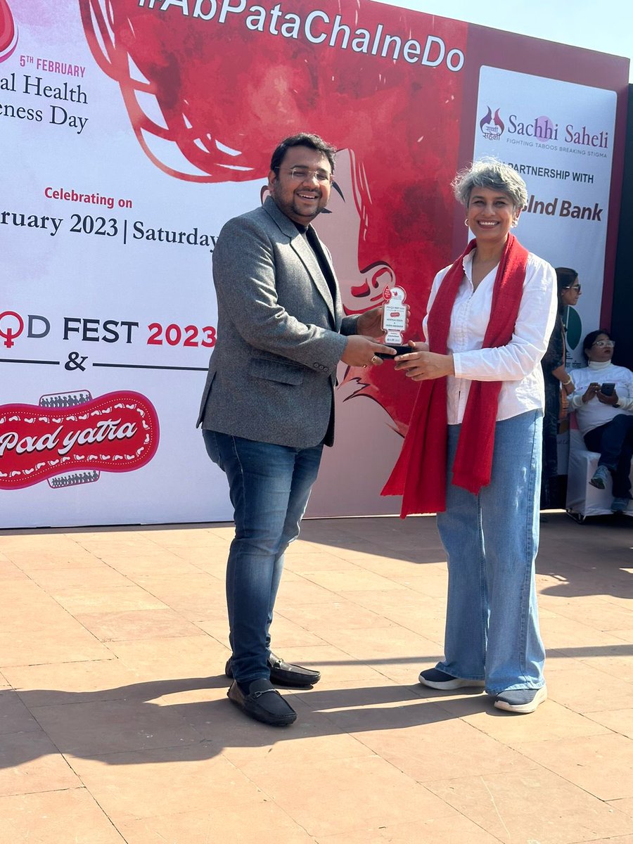 womenite's tweet photo. Our society can progress only when we collaborate and work on the solutions together. Thanks to @drsurbhisingh22 for appreciating @womenite’s work on menstrual hygiene at Pad Yatra 2023 organised by @SachhiSaheli. #periods #BreakTheTaboos #EndPeriodPoverty @harshitgupta812 https://t.co/AnkGWHtD1z